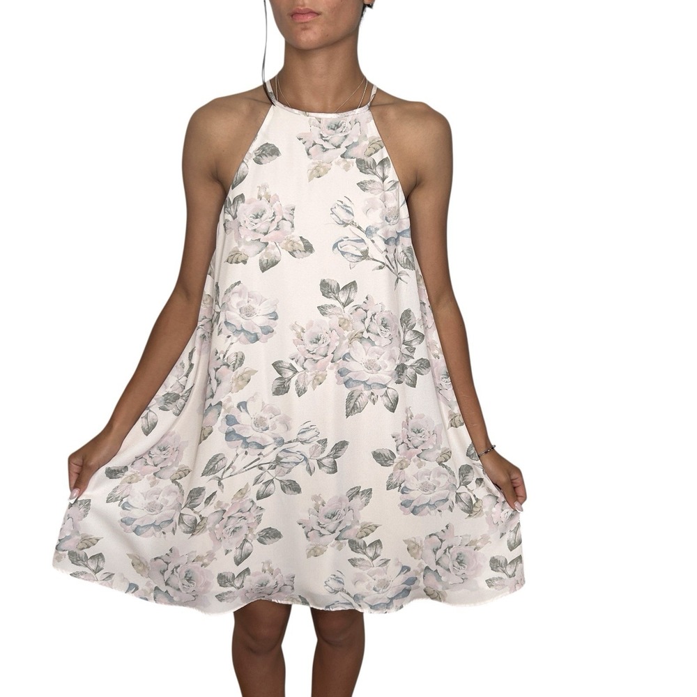 Show Me Your Mumu Mini Halter Dress Medium Y2k Fairy Floral Romantic Retro